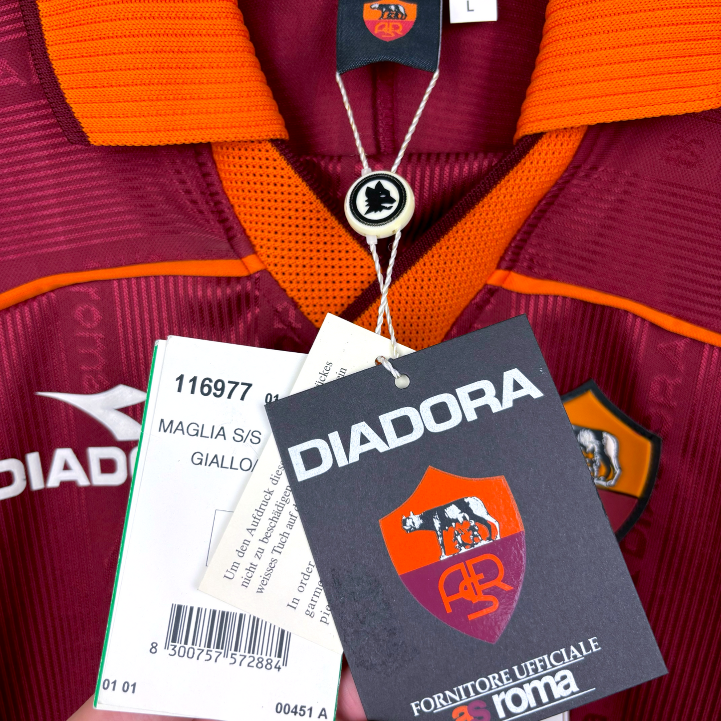 BNWT AS Roma 1999/2000 Home Football Shirt Maglia Calcio Diadora Nakata