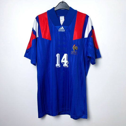 France FFF 1992/1993/1994 Home Football Maillot Shirt Adidas Durand 14