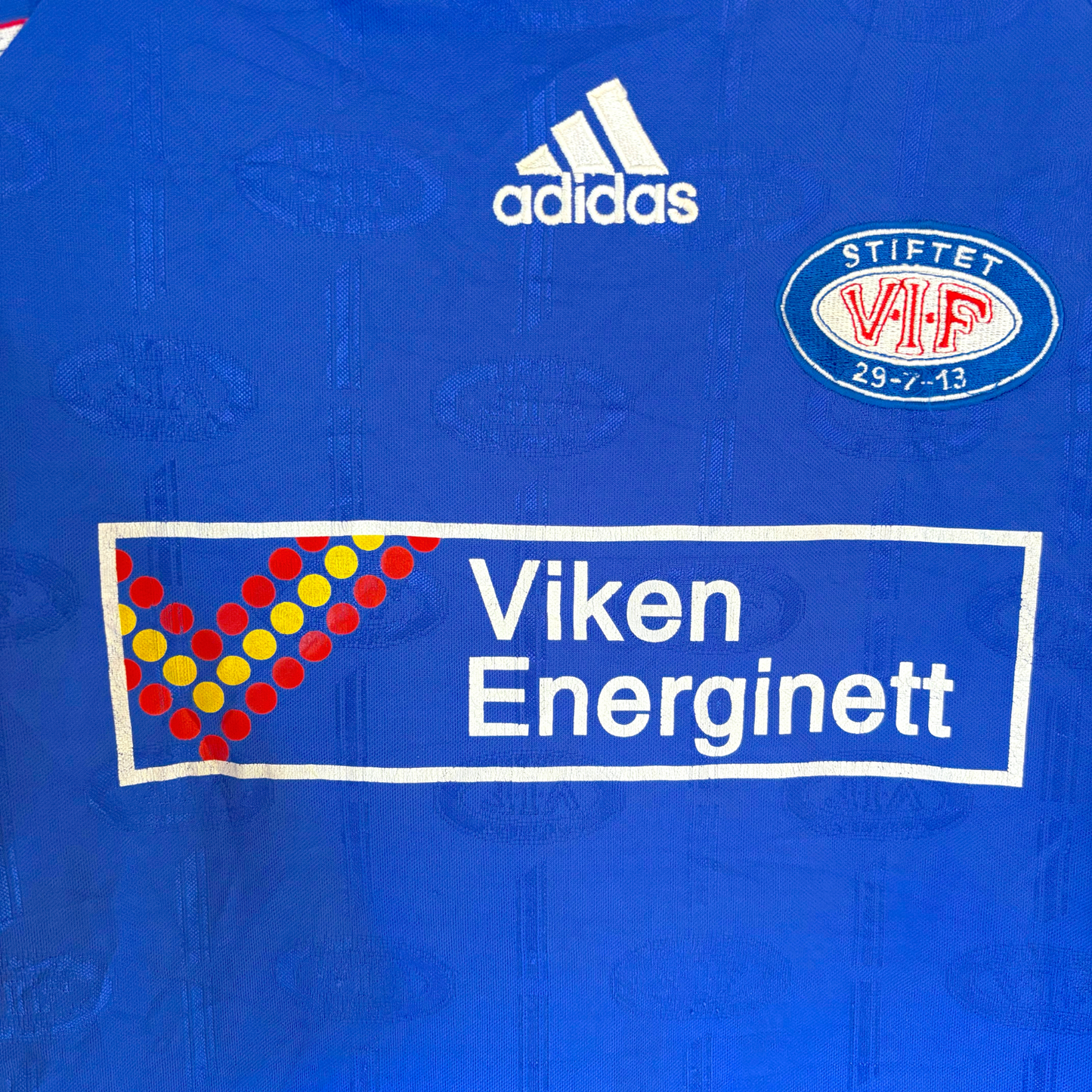 Valerenga VIF 1998-1999 vintage football shirt in blue with Adidas logo and sponsor Viken Energinett retro soccer jersey. - Valerenga VIF 1998-1999 Home Football Shirt Jersey Adidas