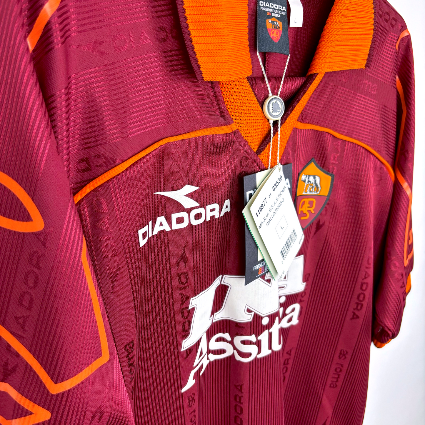 BNWT AS Roma 1999/2000 Home Football Shirt Maglia Calcio Diadora Nakata