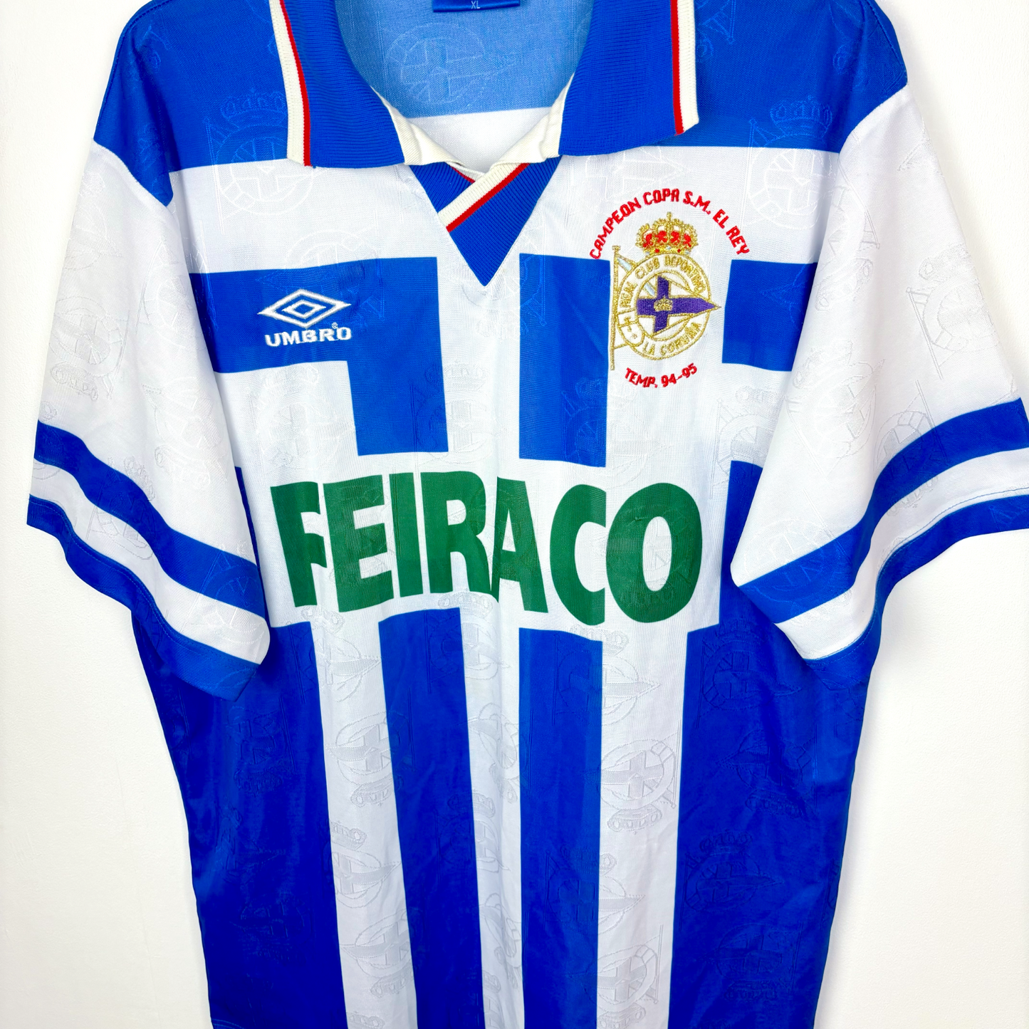 Deportivo La Coruna 1994-1997 Copa Del Rey Home Umbro Football Shirt