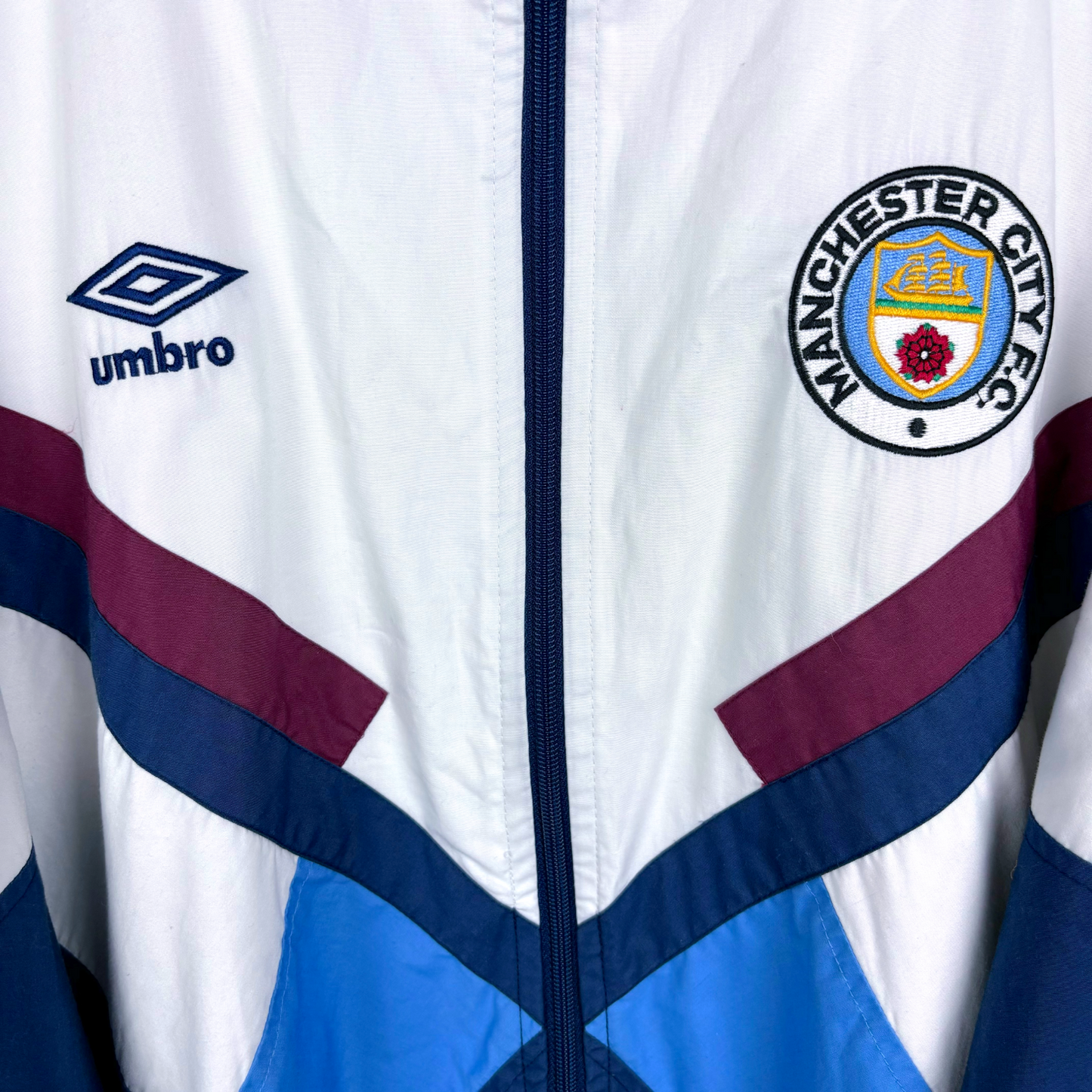 Manchester City 1989/1990/1991 Umbro Training Football Zip Track Tracks
