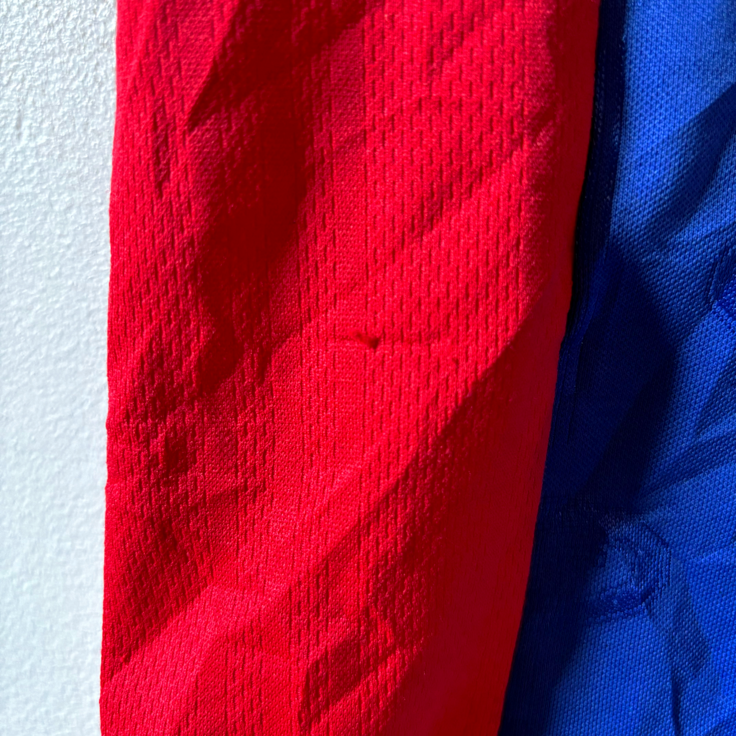 Valerenga VIF 1998-1999 vintage football shirt with red and blue panels, Adidas branding, retro football shirts design. - Valerenga VIF 1998-1999 Home Football Shirt Jersey Adidas
