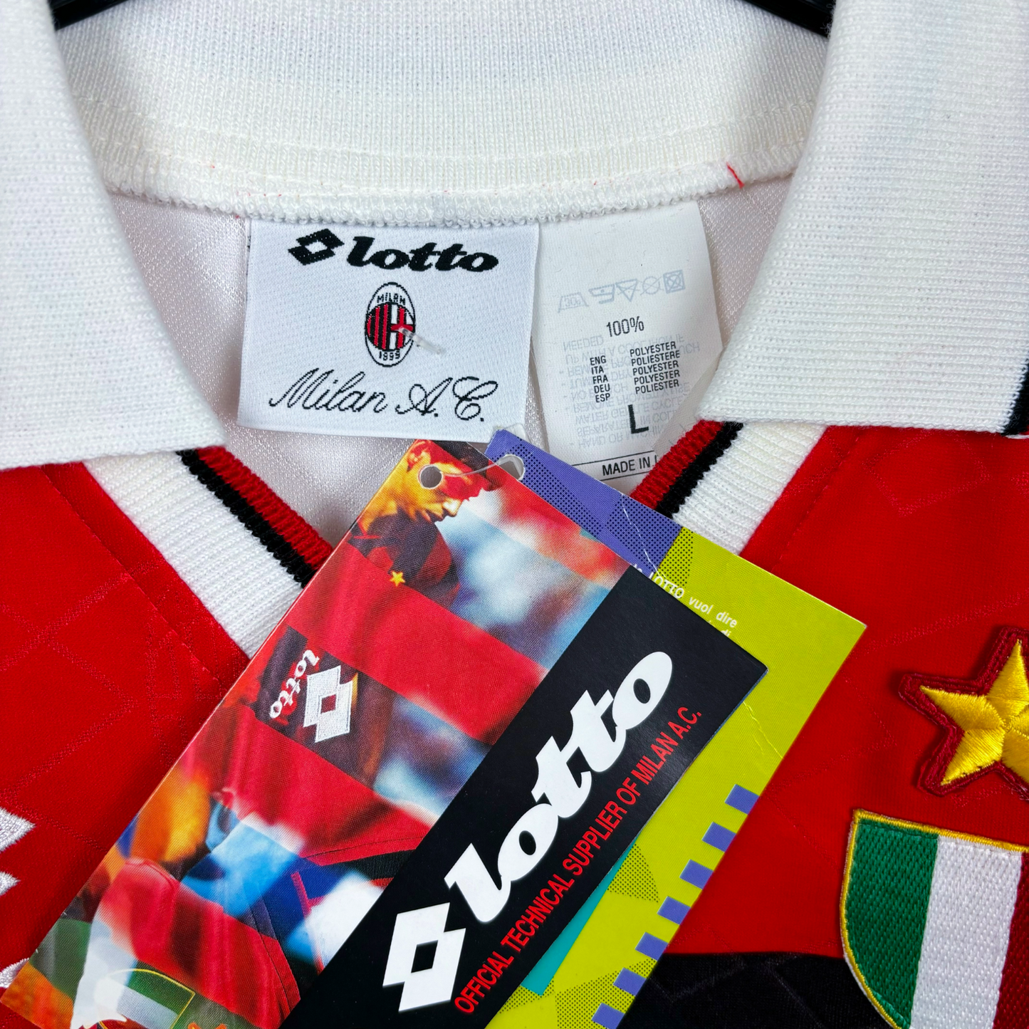 BNWT AC Milan 1994-1995 Away Champions League Football Shirt Lotto