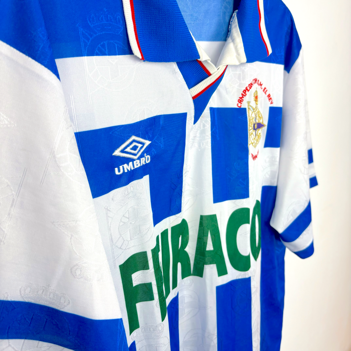 Deportivo La Coruna 1994-1997 Copa Del Rey Home Umbro Football Shirt
