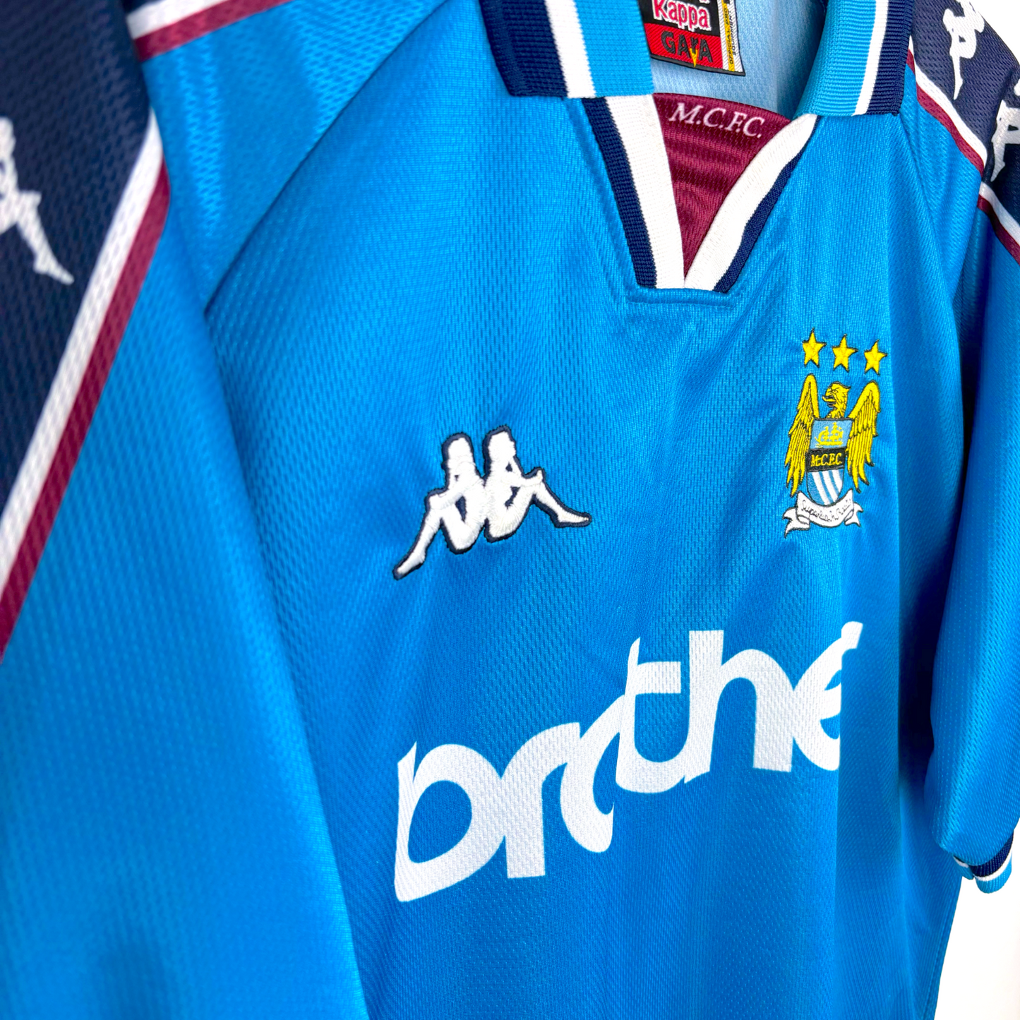 Manchester City 1997/1998/1999 Kappa Home Football Shirt Brother