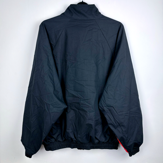 Black Dundee United Loki vintage football shirt training jacket with red details and zip front, retro football classics shirt. - Dundee United 1992/1993/1994 Loki Training Jacket Zip Track Tracksuit