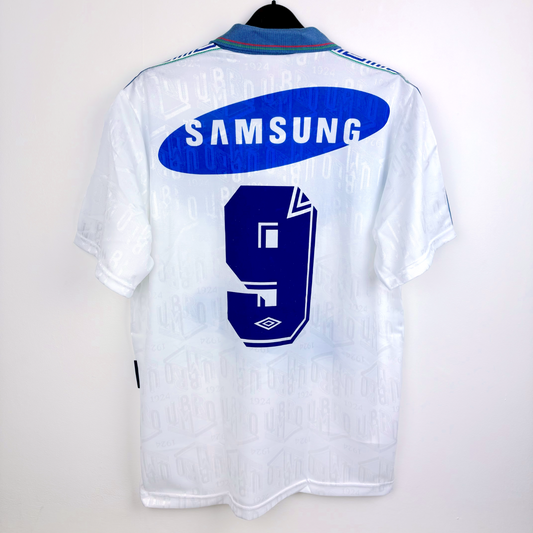 White Velez Sarsfield vintage football shirt with blue Samsung sponsor and Umbro logo, retro football classics design. - BNWT Velez Sarsfield 1993/1994/1995 Home Football Shirt Camisa Umbro