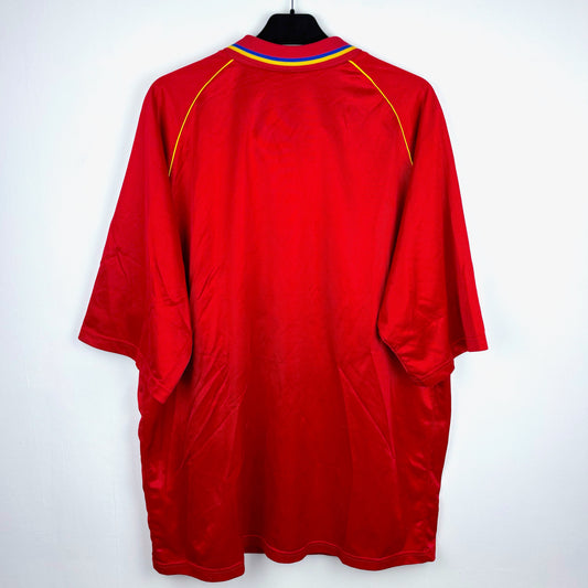 Reading FC 1998 away jersey with a colourful collar on a white background