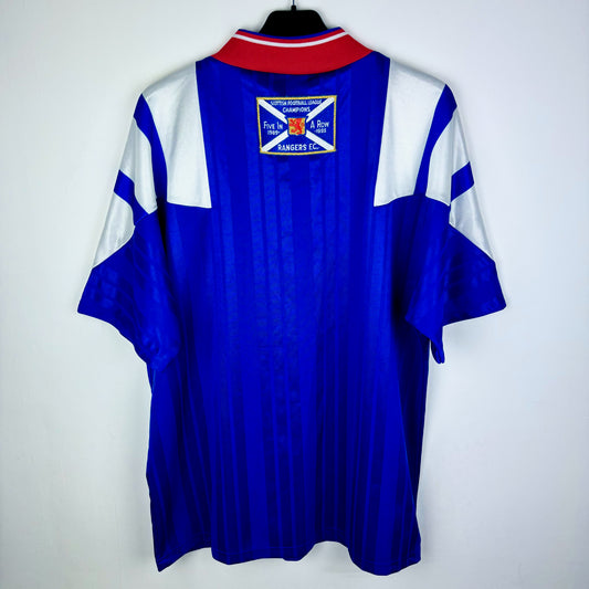 Rangers 1992-1994 '5 In A Row' Adidas Home Football Shirt