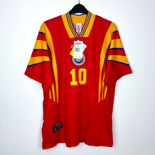 BNWT Romania 1996/1997/1998 Euro 96 Away Football Shirt Adidas - Hagi 10