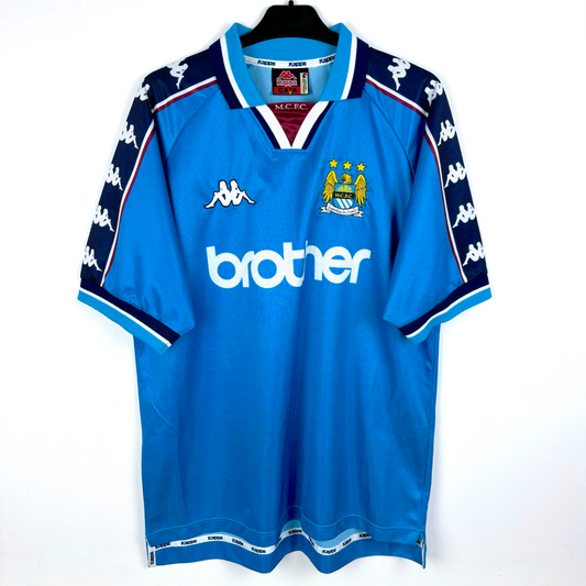Manchester City 1997/1998/1999 Kappa Home Football Shirt Brother
