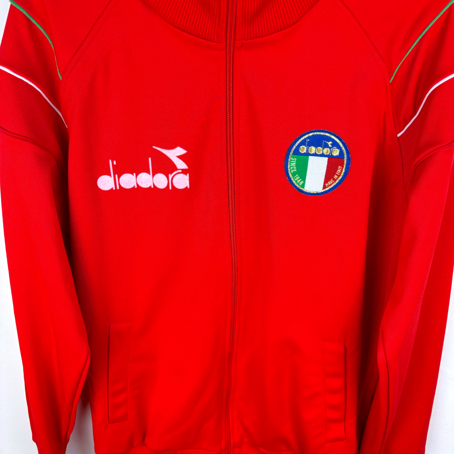 Italy 1986 Diadora  Retro Football Zip Track Tracksuit Jacket Anthem