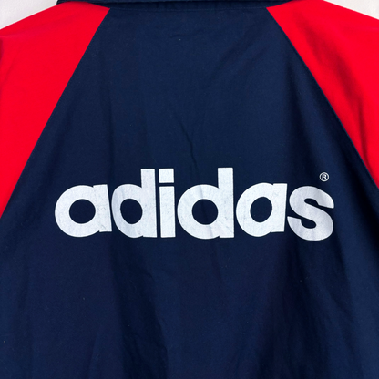 Navy and red vintage football shirt with white Adidas logo, classic retro soccer jersey design. - Arsenal 1992/1993/1994 FA Cup Pullover Drill Football Training Top