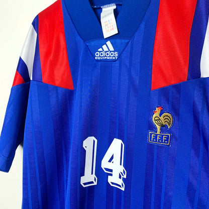 France FFF 1992/1993/1994 Home Football Maillot Shirt Adidas Durand 14