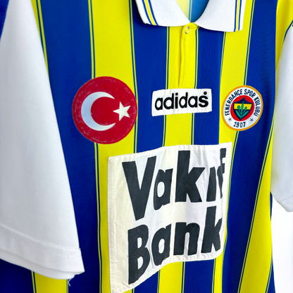 Fenerbahce 1996-1997 Home Football Shirt Jersey Adidas Match Issue/Worn