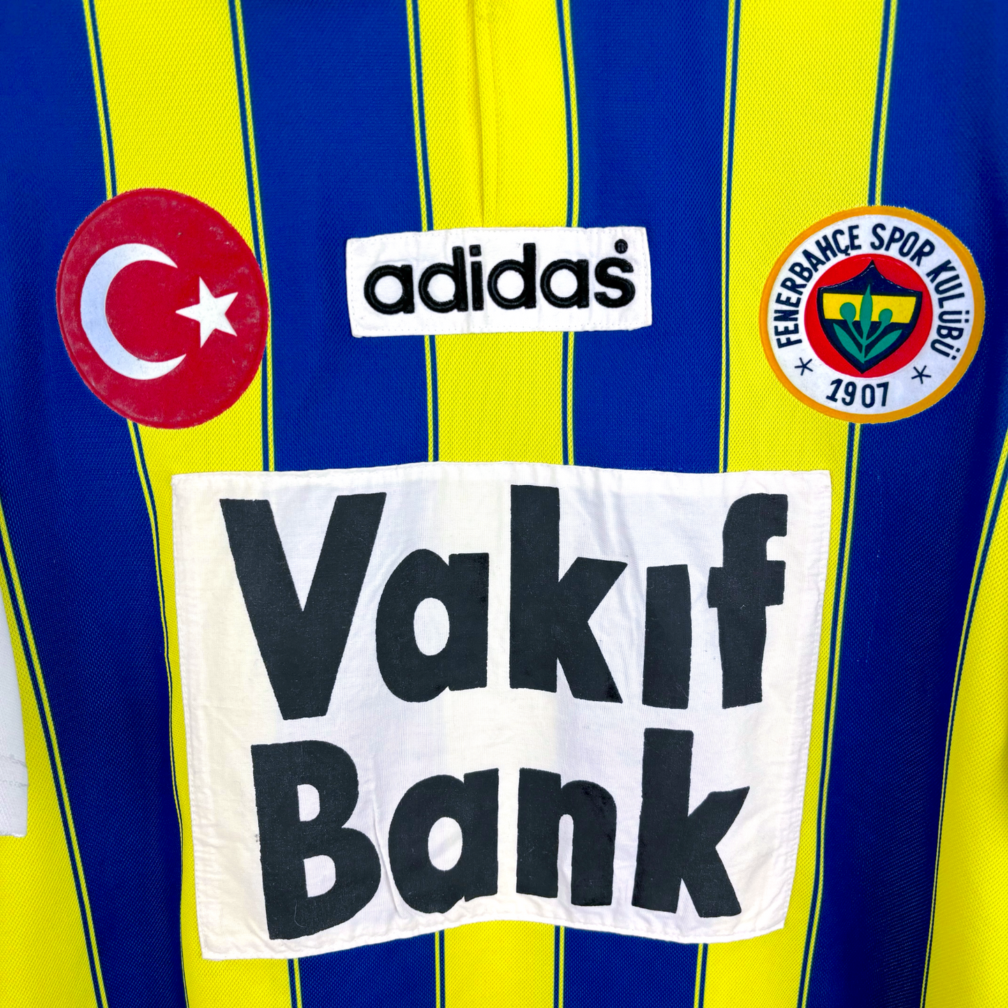 Fenerbahce 1996-1997 Home Football Shirt Jersey Adidas Match Issue/Worn