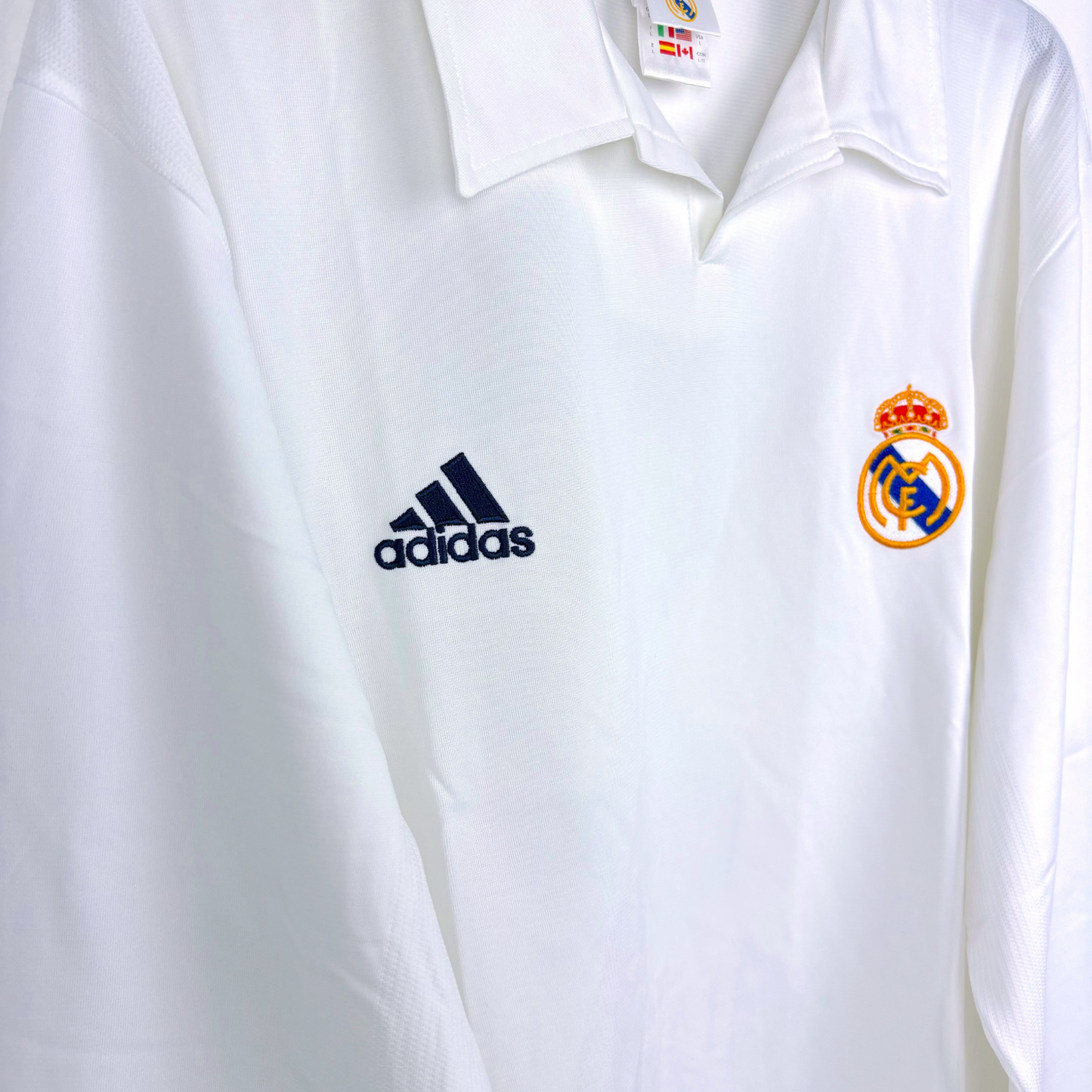 Real Madrid 2001-2002 Centenary Long Sleeve Football Shirt Jersey Adida