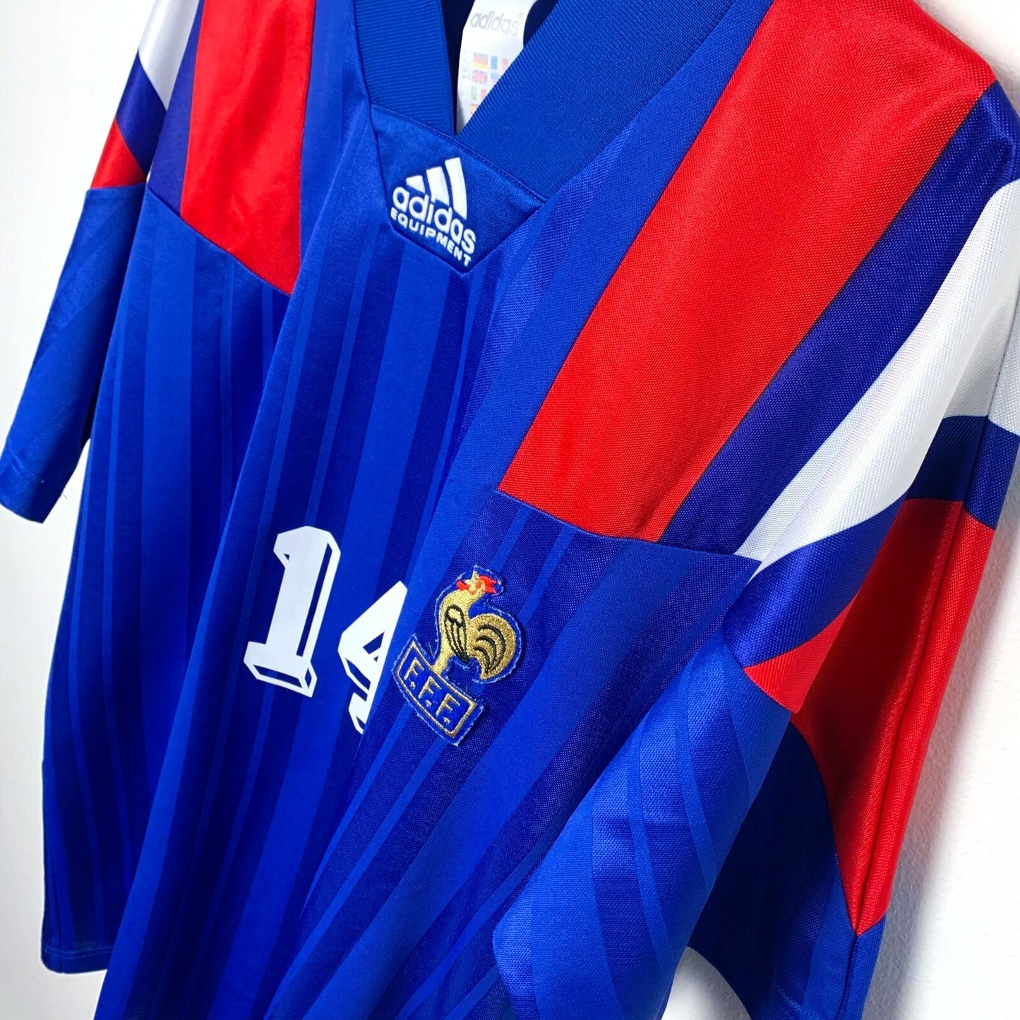 France FFF 1992/1993/1994 Home Football Maillot Shirt Adidas Durand 14