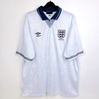 England 1990/1991/1992 Home Umbro Football Shirt Reissue - 19 Gascoigne