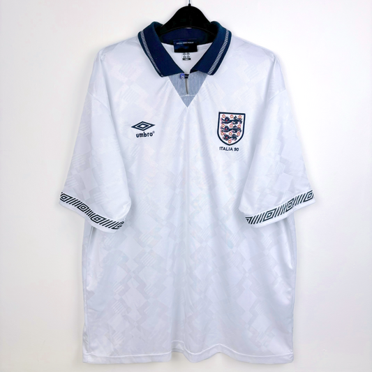 England 1990/1991/1992 Home Umbro Football Shirt Reissue - 19 Gascoigne