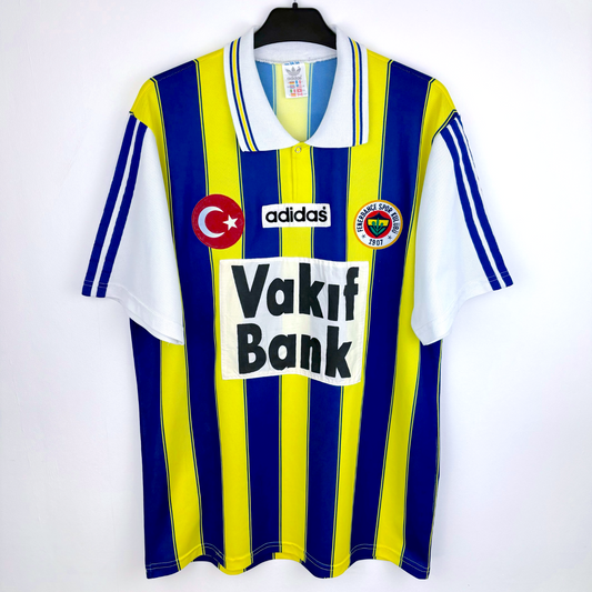 Fenerbahce 1996-1997 Home Football Shirt Jersey Adidas Match Issue/Worn