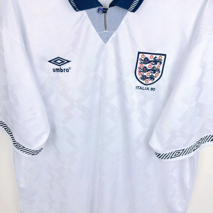 England 1990/1991/1992 Home Umbro Football Shirt Reissue - 19 Gascoigne