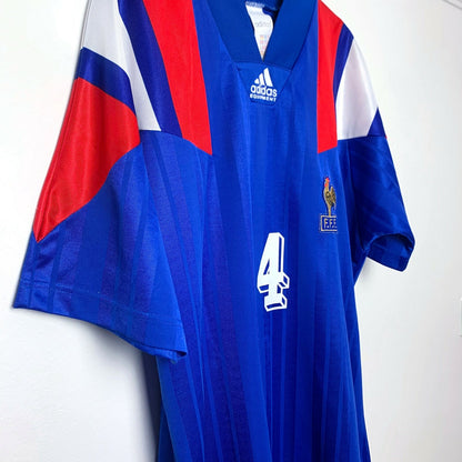 France FFF 1992/1993/1994 Home Football Maillot Shirt Adidas Durand 14