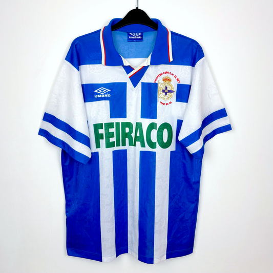 Deportivo La Coruna 1994-1997 Copa Del Rey Home Umbro Football Shirt