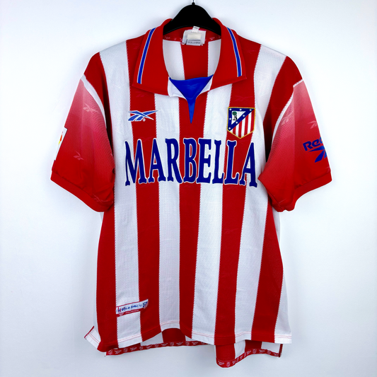 Atletico Madrid 1998-1999 Reebok Home Football Shirt Camiseta Marbella