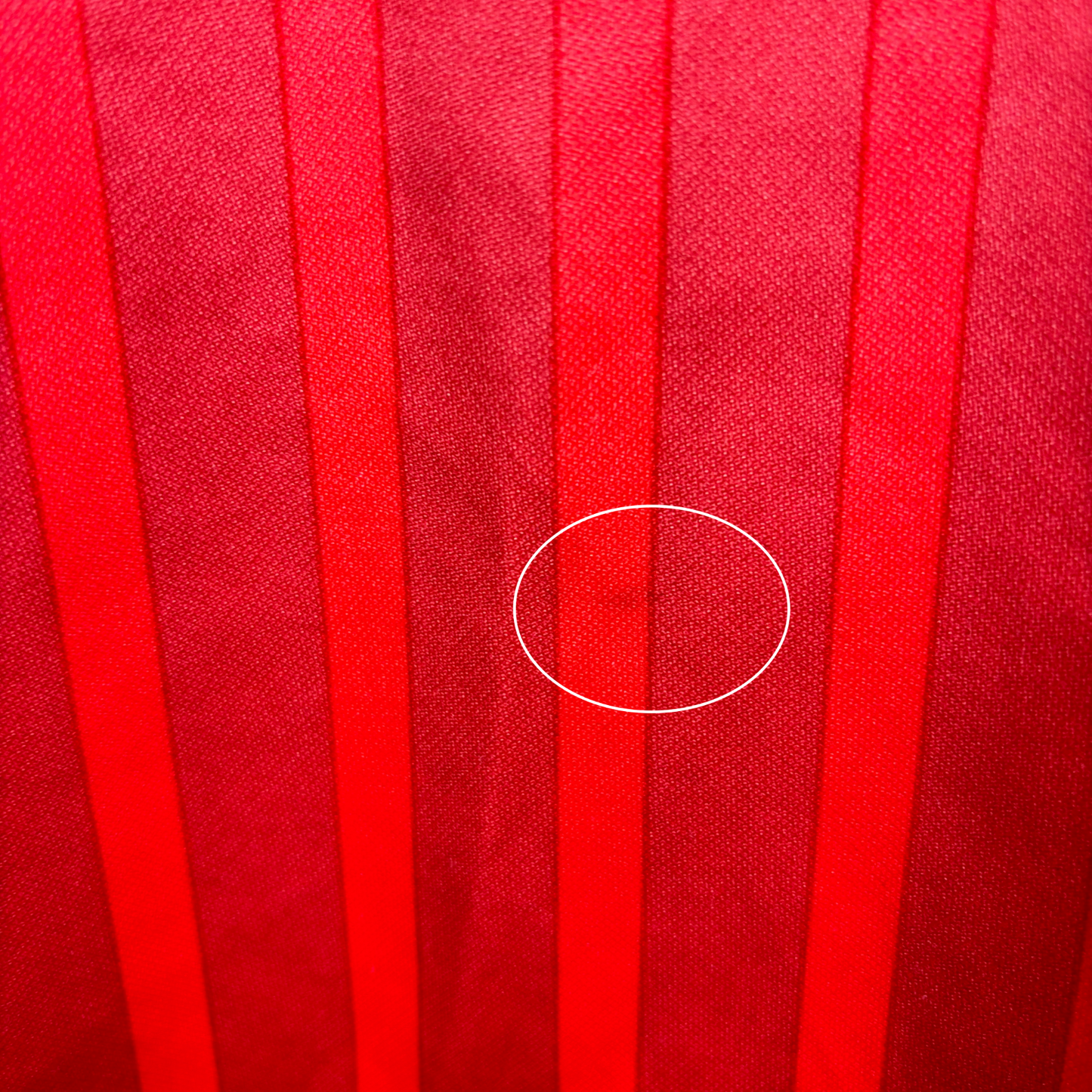 Red vintage football shirt with subtle vertical stripes from Morocco 1994-1996 retro soccer jerseys collection. - Morocco 1994/1995/1996 Home Football Shirt Maglia Calcio Lotto