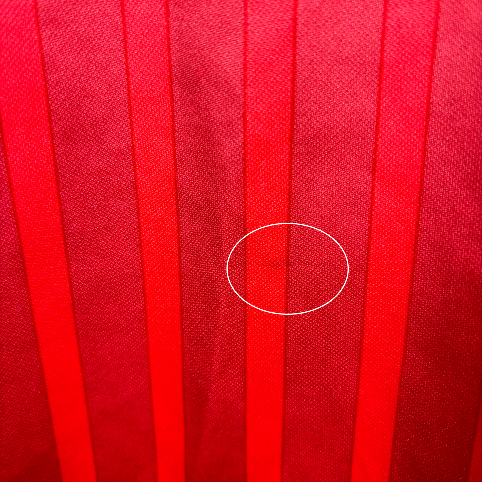 Red vintage football shirt with subtle vertical stripes from Morocco 1994-1996 retro soccer jerseys collection. - Morocco 1994/1995/1996 Home Football Shirt Maglia Calcio Lotto