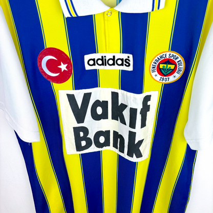 Fenerbahce 1996-1997 Home Football Shirt Jersey Adidas Match Issue/Worn