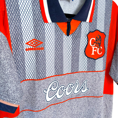 Vintage Chelsea 1994-96 away football shirt with Umbro logo and Coors sponsor, retro football classics jersey. - Chelsea 1994/1995/1996 Away Football Shirt Umbro Jersey Coors