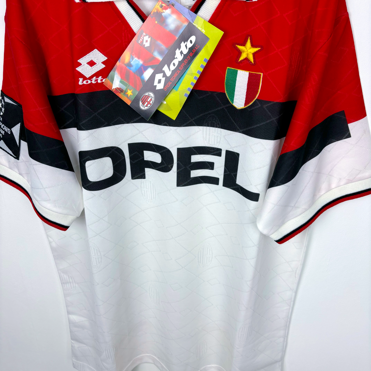 BNWT AC Milan 1994-1995 Away Champions League Football Shirt Lotto
