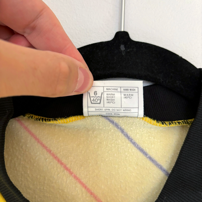 Millwall 1987-1989 vintage football shirt tag showing size and care details on retro football shirts inside collar. - Millwall 1987/1988/1989 Away Football Shirt Spall