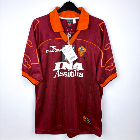 BNWT AS Roma 1999/2000 Home Football Shirt Maglia Calcio Diadora Nakata