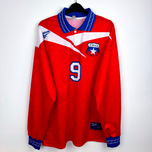 Chile 1997/1998/1999 Home Football Shirt Longsleeve Reebok - 9 Zamarano