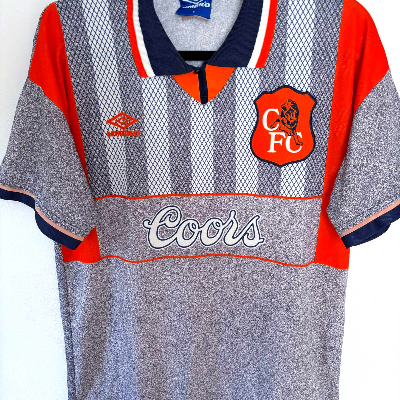 Vintage Chelsea away football shirt 1994-1996 with Coors sponsor and Umbro logo, retro football classics shirt. - Chelsea 1994/1995/1996 Away Football Shirt Umbro Jersey Coors