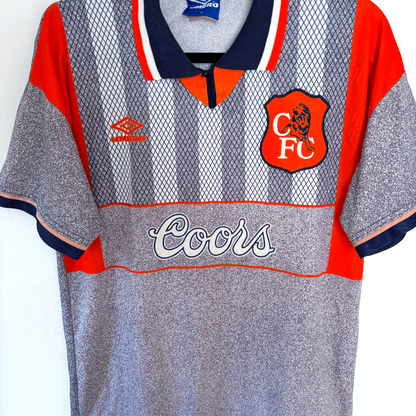 Vintage Chelsea away football shirt 1994-1996 with Coors sponsor and Umbro logo, retro football classics shirt. - Chelsea 1994/1995/1996 Away Football Shirt Umbro Jersey Coors