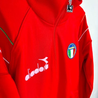 Italy 1986 Diadora  Retro Football Zip Track Tracksuit Jacket Anthem