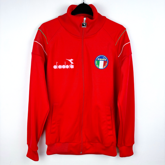 Italy 1986 Diadora  Retro Football Zip Track Tracksuit Jacket Anthem