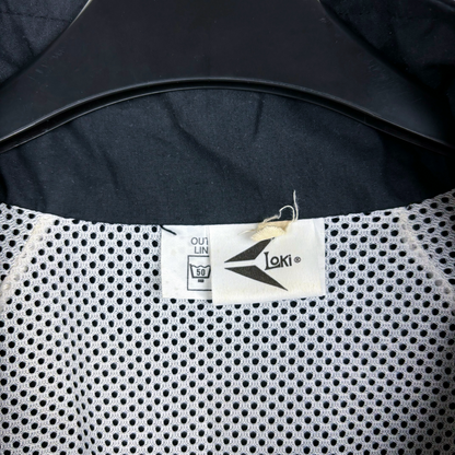 Black and white mesh lining detail with Loki brand tag on vintage football shirt collar. - Dundee United 1992/1993/1994 Loki Training Jacket Zip Track Tracksuit