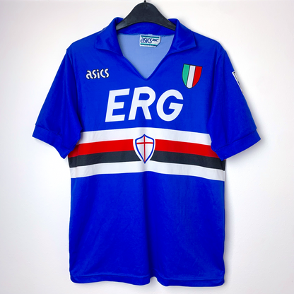 Sampdoria 1991-1992 Home Football Shirt Maglia Calcio Asics