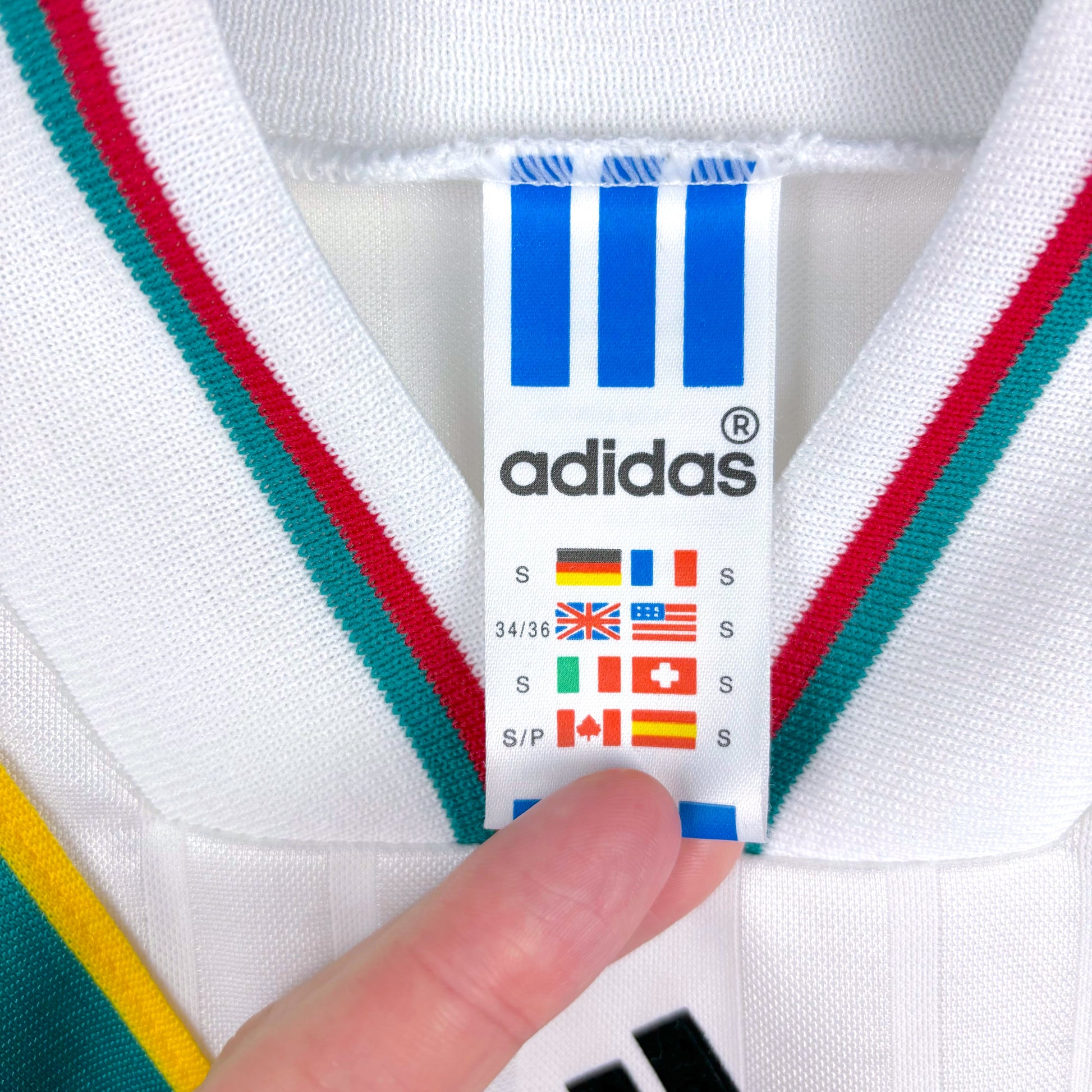 Authentic Adidas label on Portugal 1994-1995 Away Shirt – retro football kit