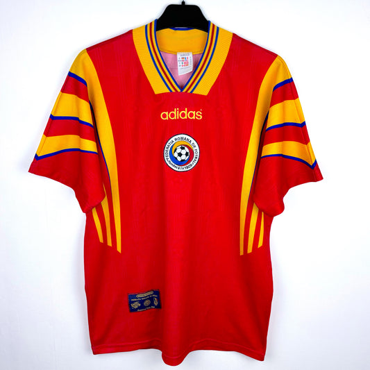 vintage 1996 Romania away football shirt by Adidas red jersey