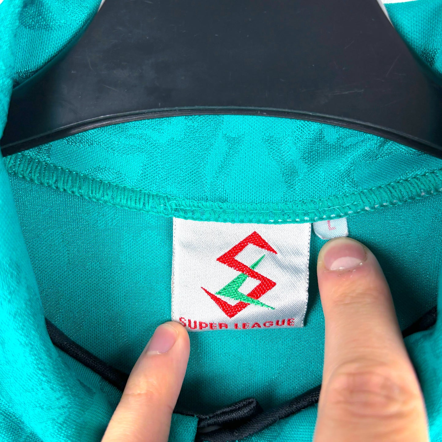 Authentic Super League label on Stockport County 1993-1995 Away Shirt – retro football kit