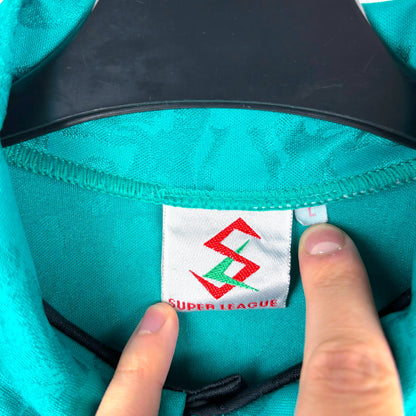 Authentic Super League label on Stockport County 1993-1995 Away Shirt – retro football kit