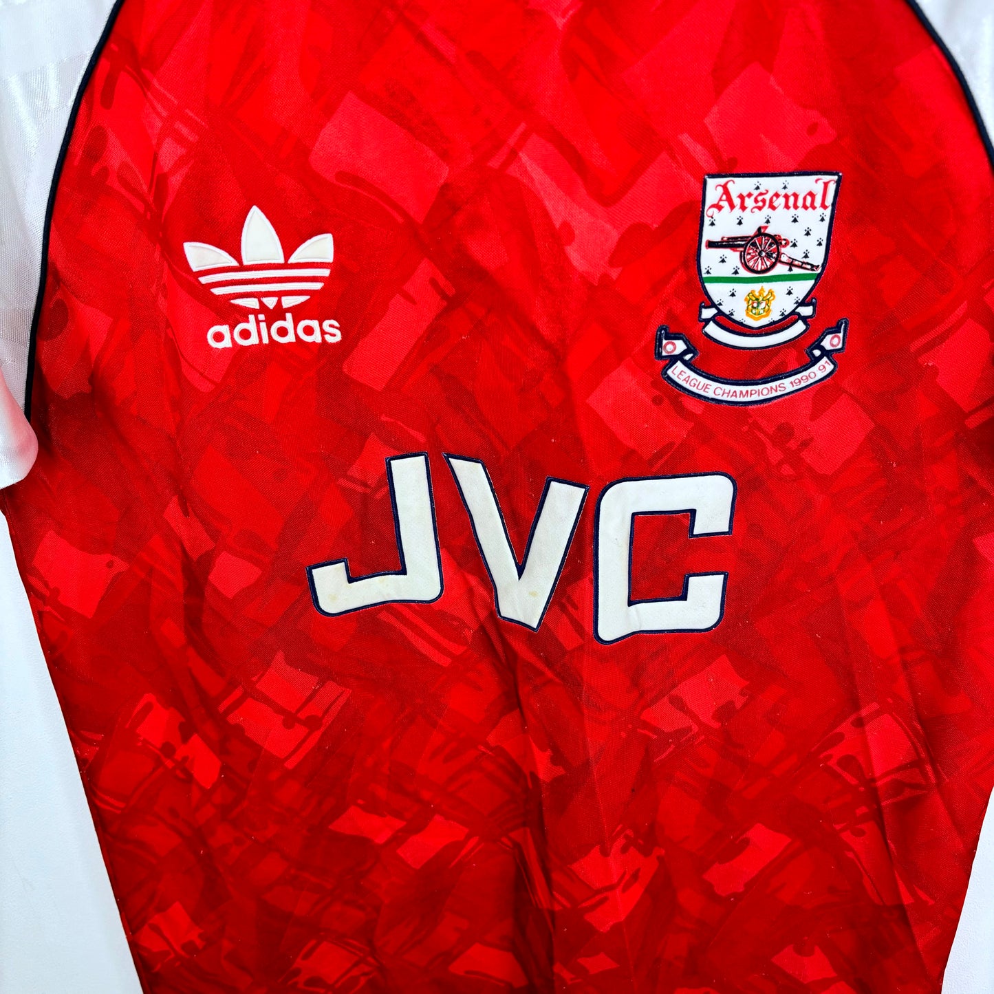 Arsenal 1990-1992 Adidas League Champions Home Football Shirt