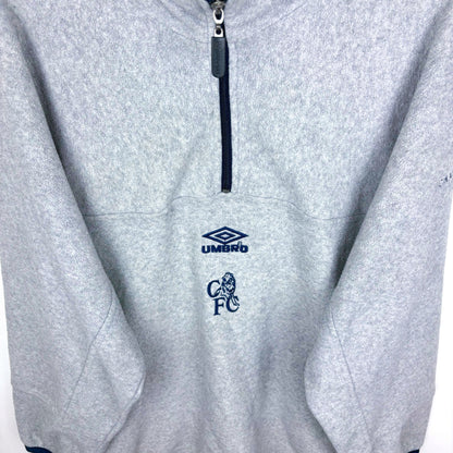 Chelsea 1990s-2000s Umbro Champions League Football Quarter Zip Fleece
